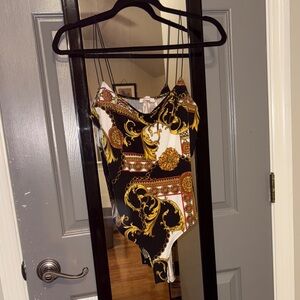 Elegant Black and Gold Women's Bodysuit